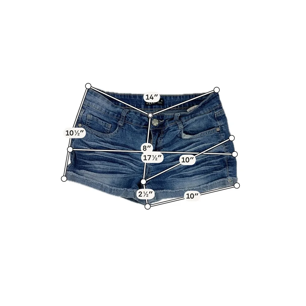 L.E.I Ashley Shorts‎ Womens 9 Low Rise Slim Distressed Cut Off Denim Y2K